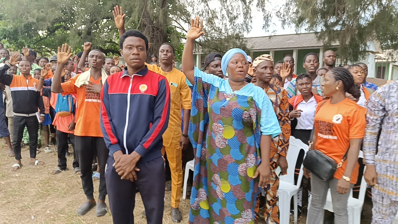 A section of the fans at the final