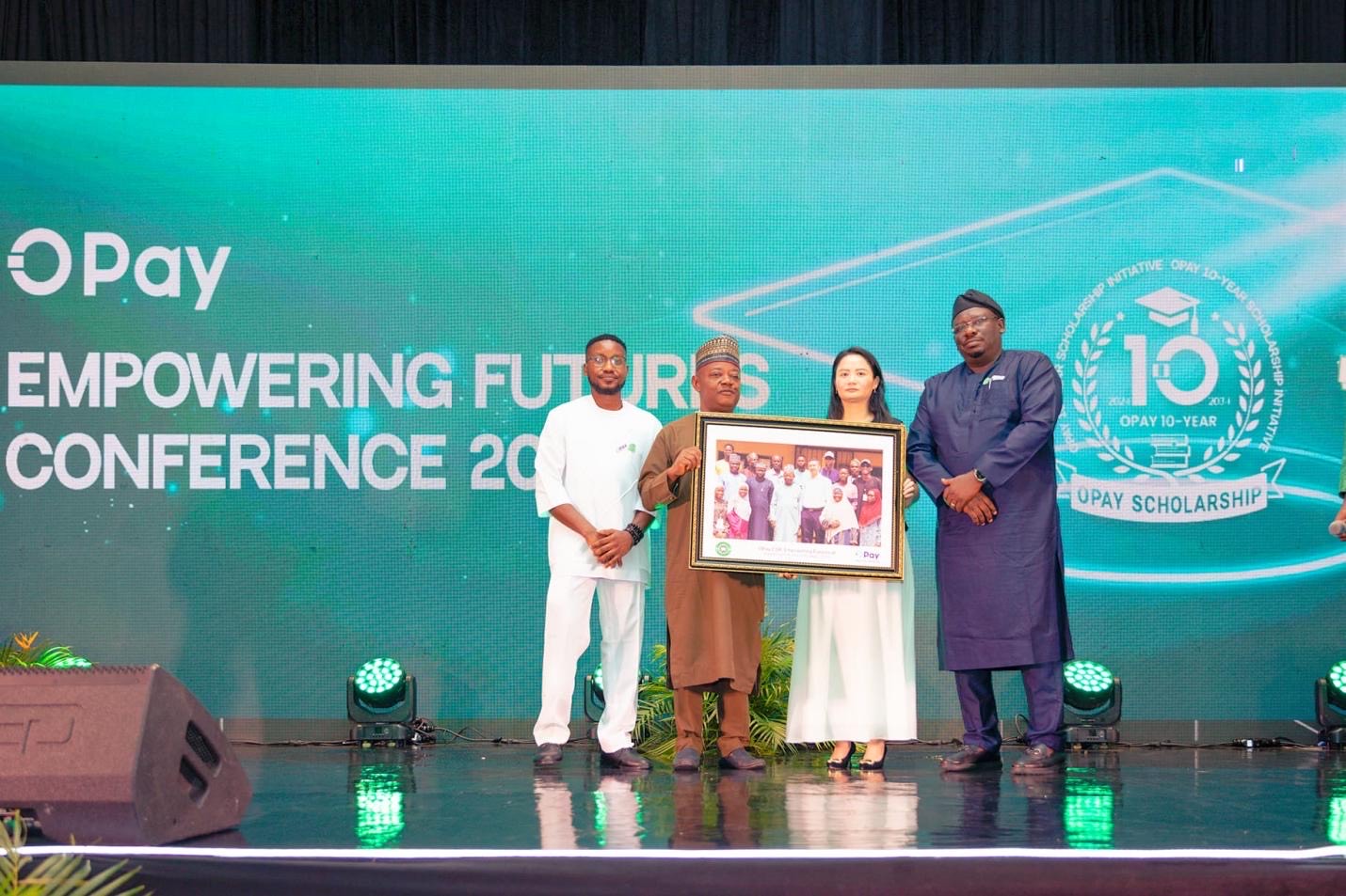 L-R Itoro Udo CSR Manager Opay, Abdul Jimoh Mohammed, Rector Kwara State Polytechnic, Elizabeth Wang, Chief Commercial Officer Opay, Ikponmwosa Odiase Head Partnerships Opay at the Empowering Futures Conference 2025.